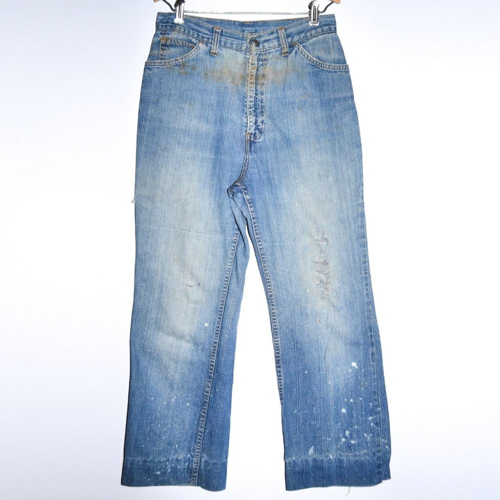 Vintage 60s/ 70s Levi's For Me Orange Tab Well Worn Straight Leg Denim Jeans Wom